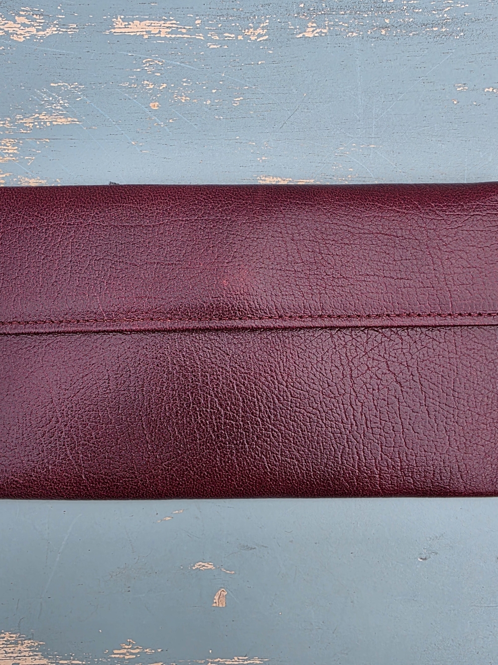 Vintage Amity Lambskin Leather Checkbook Wallet NOS Burgundy